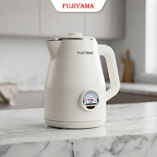  Ấm Siêu Tốc Nhiệt Kế Retro Fujiyama FK1810 1.8L – Inox 304 2 Lớp An Toàn – Hiển Thị Nhiệt Độ – Tự Ngắt Khi Sôi